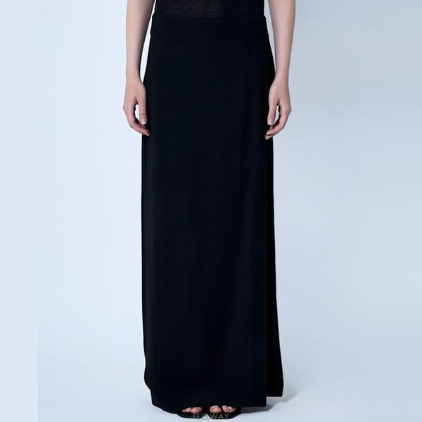 26 FW 토템 High Slit 하이 사이드 슬릿 비스코스 롱 스커트 블랙 253 WRB0293 FB0428