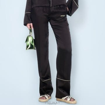 오프화이트 사틴 팬츠 블랙