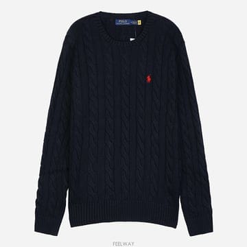 폴로랄프로렌 5S 710775885 001 남성 포니 케이블 니트 네이비