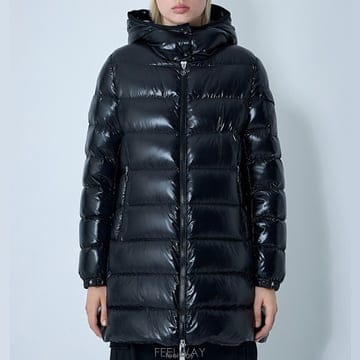 26 FW 몽클레어 쿠셀 Courcelles 퀼트 패딩 다운 롱 후드 코트 블랙 1C00002 597Z8 99