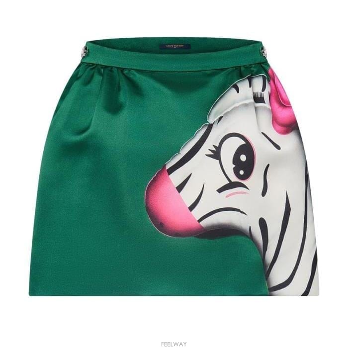 루이비통 지브라 미니 스커트 그린