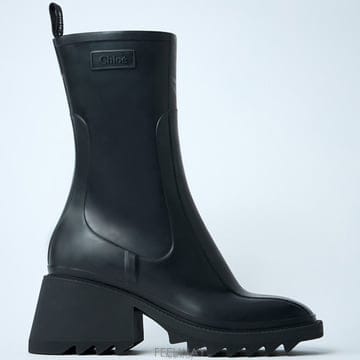 26 FW 끌로에 베티 Betty Rain 사이드 지퍼 블럭힐 레인 부츠 블랙 CHC22A239Z2001