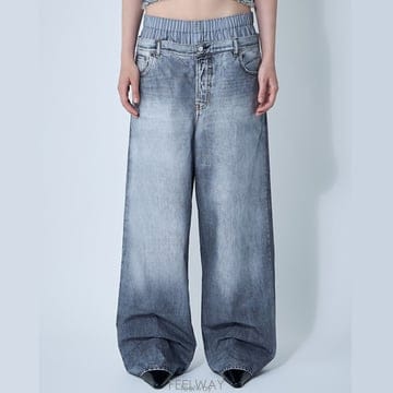 26 FW 트롬페 데님 인스파이어 프린트 크래프트 코튼 팬츠 그레이 AK0918 902