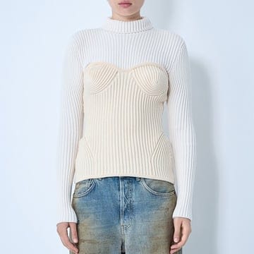 장 폴 고티에 하이넥 코르셋 스웨터