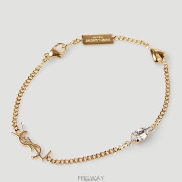 26 FW 생로랑 YSL 모노그램 멀티플 참 골드톤 체인 브레이슬릿 701950 Y1526 9137