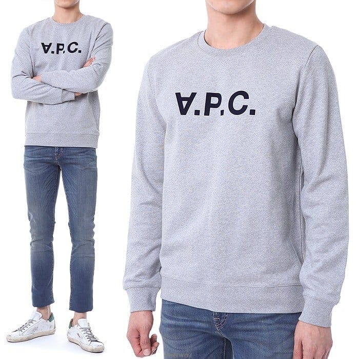 아페쎄 VPC 벨루어로고패치 맨투맨 티셔츠 (그레이)COECQ H27378 PLA