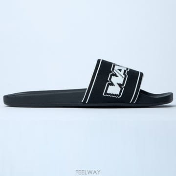 26 FW 알렉산더 왕 로고 모티프 니트 밴드 슬라이드 슬리퍼 블랙 30325S002 001