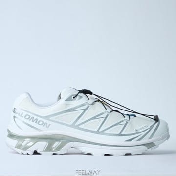 26 FW 살로몬 XT 6 엑스티식스 로고 프린트 퀵레이스업 스니커즈 화이트 L47581100