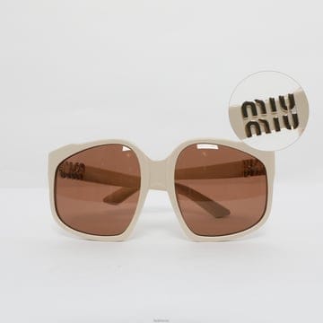 미우미우 MIU MIU로고 밀크화이트 초코라떼 렌즈 여성 선글라스 0MU A07S 21D90Q