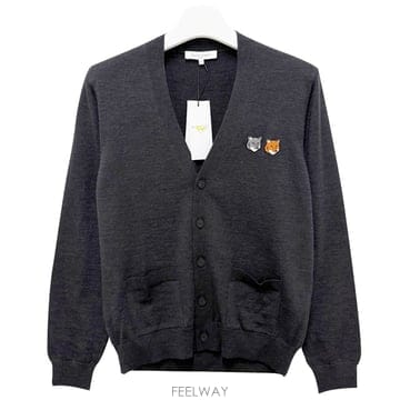논현더팩토리당일 25FW 메종키츠네 더블 폭스 헤드 가디건 OM051C
