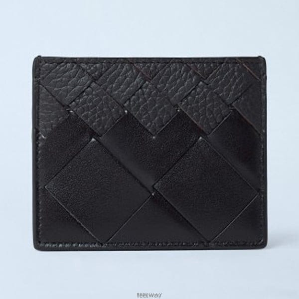 26 FW 보테가 베네타 믹스 인트레치아토 레더 크레딧 카드홀더 다크브라운 778031 V5U