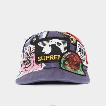 슈프림 멀티 패치스 6패널 공용 캡 SS25H57 NAVY