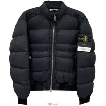 [스톤아일랜드] 25FW 와펜패치 심리스 터널 나일론 다운 패딩 블랙 남성 패딩 K2S154100039 S0