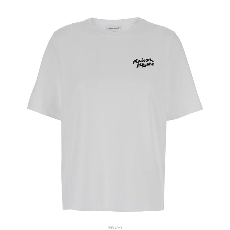 메종키츠네 핸드라이팅 반팔 티셔츠 MW00126KJ0119 M186