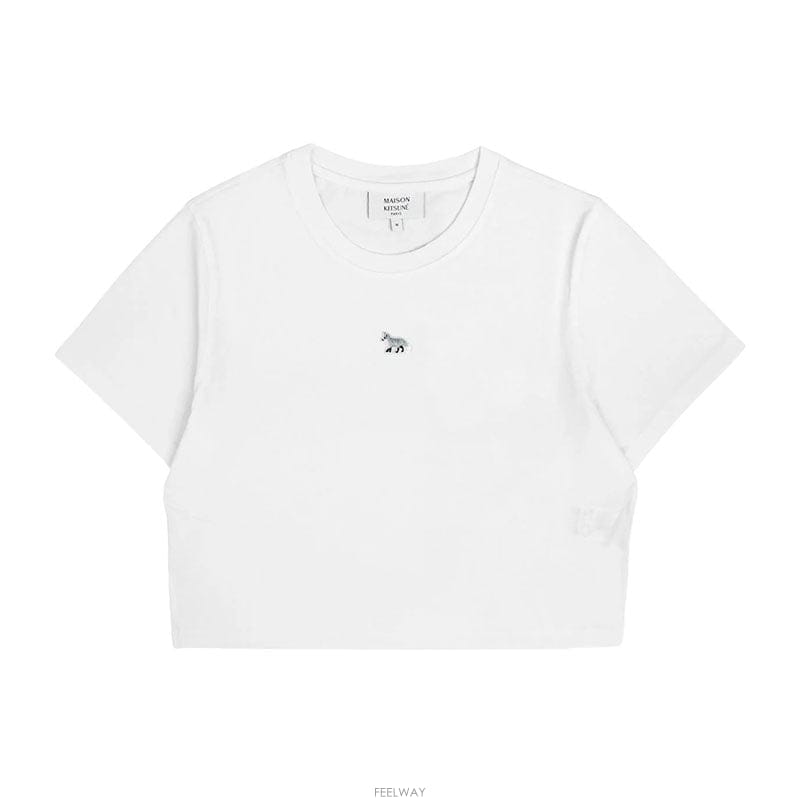 메종키츠네 베이비 폭스 크롭 티셔츠 OW00104KJ0008 P100
