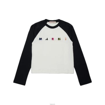 마르니 키즈 스팽글 티셔츠 화이트