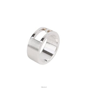 (대전중고명품)구찌 G로고 실버 반지 11호 8mm
