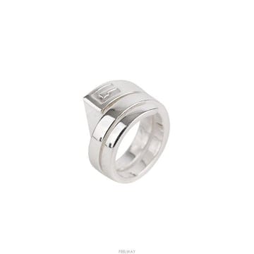 (대전중고명품)구찌 G로고 스파이럴 실버 반지 16호 14mm