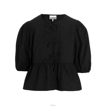 25SS 보우 퍼프 슬리브 페플럼 블라우스 F7364 099