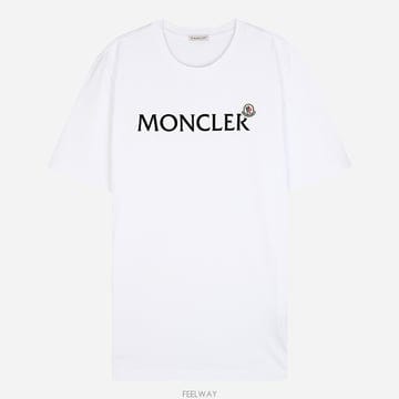 몽클레어 5F 8C00036 8390T 001 남성 로고 패치 반팔 티셔츠 화이트