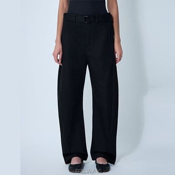 26 FW Twiste 벨트 웨이스트 트위스트 레그 코튼 팬츠 블랙 PA326 LD1055 BK999