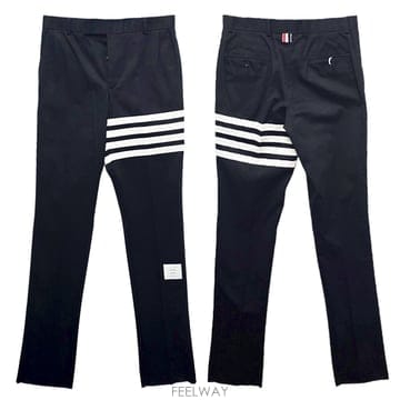 논현 더팩토리 25FW 톰브라운 트윌 니트 심 4바 언컨스트럭티드 치노 팬츠 네이비 MTU245A 03788