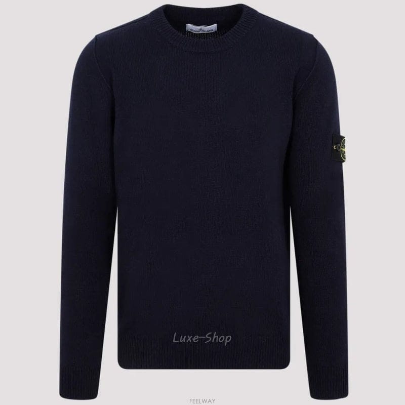 스톤아일랜드 남성 와펜 패치 램스울 크루넥 니트 7915508A3 A0020