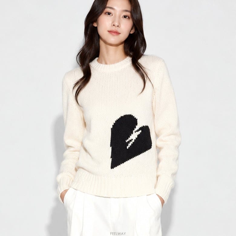 쟈딕앤볼테르 하트 메리노 울 스웨터