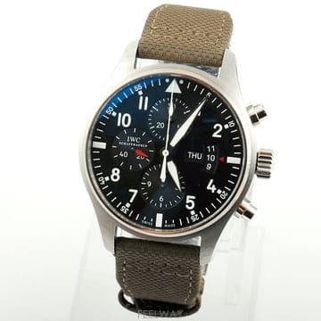 아이더블유씨 파일럿 크로노그래프 블랙다이얼 43mm