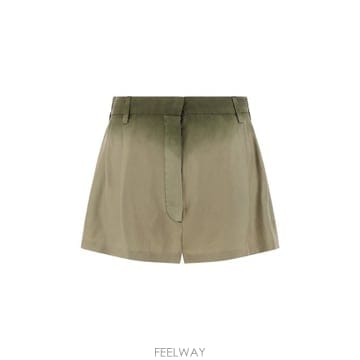 프라다 트라이앵글 로고 반바지 블랙