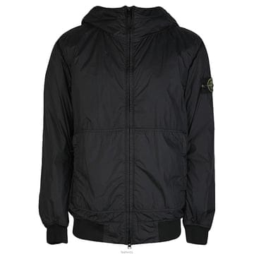 스톤 25FW 가먼트다이 크링클랩스 프리마로프트 후드자켓 블랙 K2S15 4100013 S0A23 V