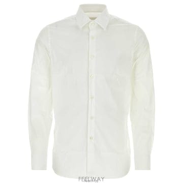 26 FW 프라다 화이트 롱 슬리브 퓨어 코튼 포플린 셔츠 UCM608SOOO10HT