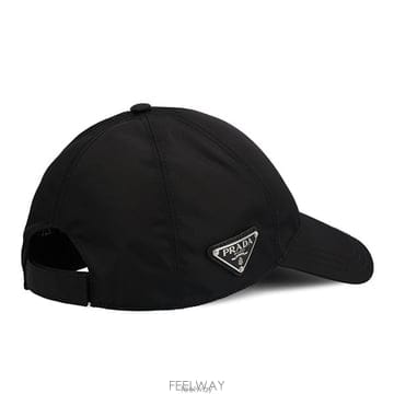 26 FW 프라다 로고 엠블리쉬드 사이드 플라크 리나일론 베이스볼 캡 2HC2742DMI