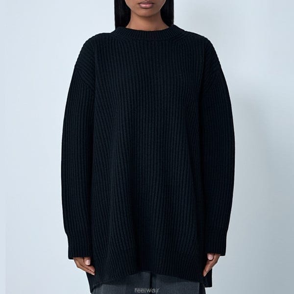 26 FW MM6 메종 마르지엘라 백 콘트라스트 판닐 니트 스웨터 블랙 S62HL0042 M13192 9