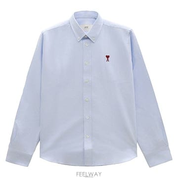 아미 스몰 하트 로고 남성 셔츠 BFUSH063 CO0031 450
