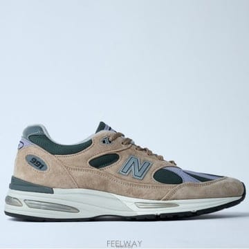 26 FW 991v2 로고 패치 메쉬 판넬 스웨이드 스니커즈 탄 베이지 U991DL2