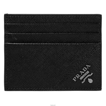 프라다 25FW 사피아노 메탈 은장로고 카드지갑 블랙 2MC223 QME F0002
