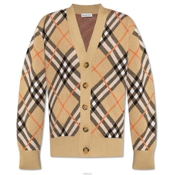 버버리 25FW 빈티지 체크 울 브이넥 가디건 샌드 8093491