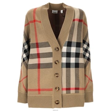 버버리 25FW CARAGH 체크 가디건 아카이브베이지 8039153