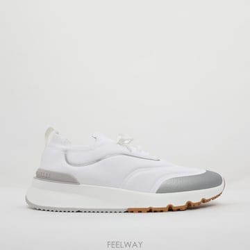 브루넬로쿠치넬리 26FW 백로고 니트 러너 실버 코팅 남성 스니커즈 MZUAUFO340 CBM68