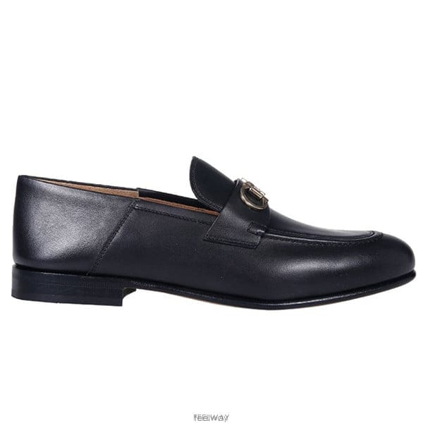 26 FW 페라가모 블랙 1cm 카프 간치니 뮬 로퍼 01E100758468