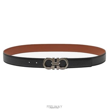 26 FW 페라가모 30mm 코냑 간치니 리버시블 어드저스터블 벨트 670574