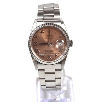[중고명품다올] 롤렉스 데이저스트 36 핑크 로만 엔진턴 베젤 16220