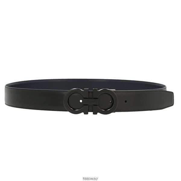 26 FW 페라가모 올 네로블랙 35mm 카프 간치니 리버시블 벨트 679710688772