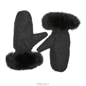 26 FW 이브살로몬 퍼 트리밍 쉘 패디드 덕다운 미튼 글러브 블랙