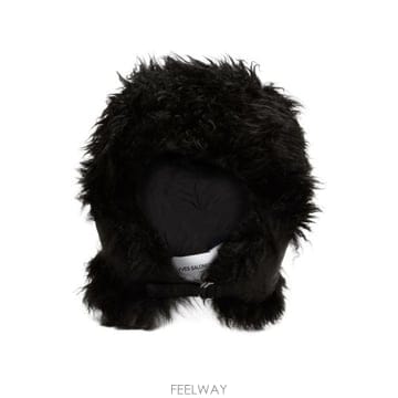 26 FW 이브살로몬 chapka 버클 스트랩 퍼 트리밍 챠프카 햇 블랙