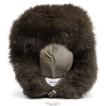 26 FW 이브살로몬 chapka 버클 스트랩 퍼 트리밍 챠프카 햇 그레이