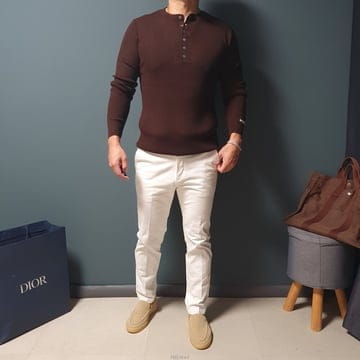 프리미엄 캐시미어슬림핏헨리넥니트 무료배송
