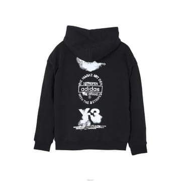요지 야마모토 후드티 블랙