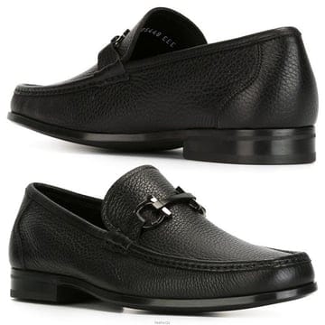 25FW GRANDIOSO 은장 더블 간치니 로퍼 블랙 0642848